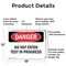 Signmission Do Not Enter Test In Progress Danger Sign, Aluminum, 18in W x 12in L, 2PK OS-2PACK-DS-A-1218-L-2139 - alternate 4